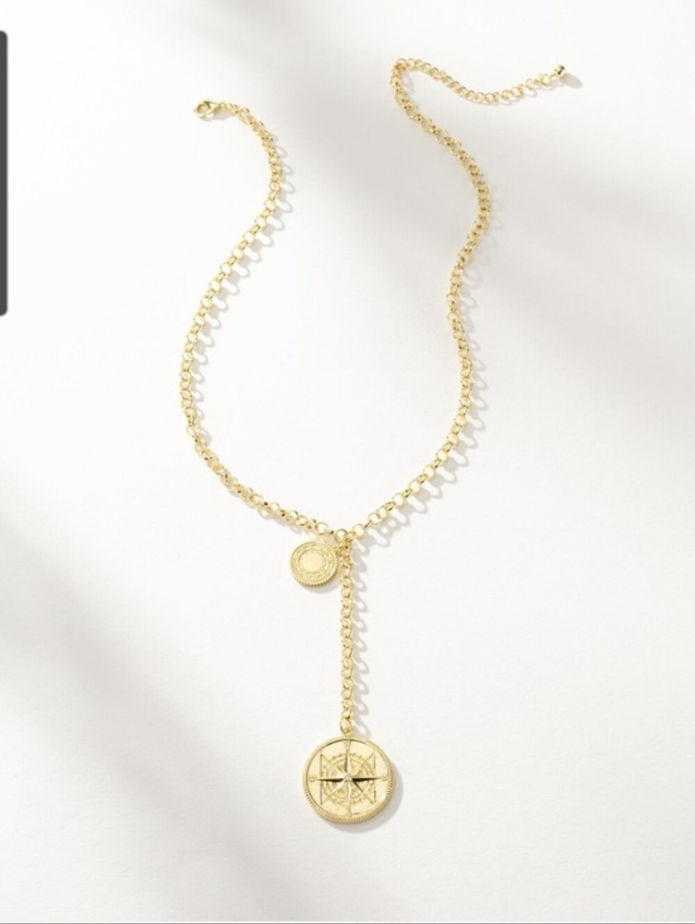 Uncommon James Gold Compass Coin Drop Necklace